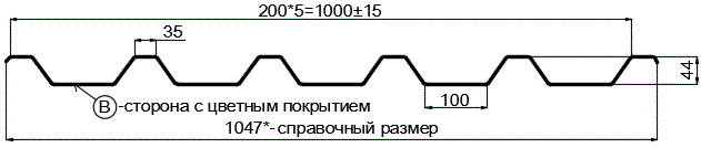 Фото: Профнастил С44 х 1000 - B (PURETAN-20-RR35-0.5) в Одинцово