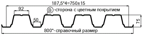 Фото: Профнастил Н75 х 750 - B (ПЭ-01-8017-1) в Одинцово