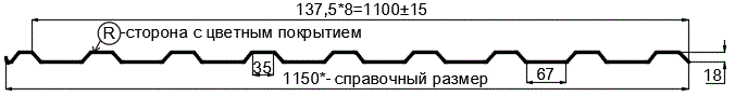 Фото: Профнастил МП20 х 1100 - R (Steelmatt-20-8017-0.4±0.08мм) в Одинцово