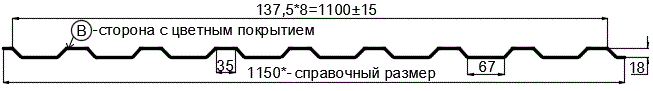 Фото: Профнастил МП20 х 1100 - B (ECOSTEEL_T-12-Дуб-0.45) в Одинцово