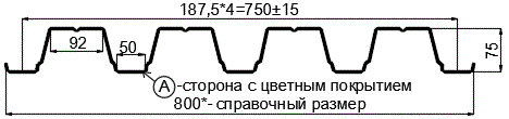 Фото: Профнастил Н75 х 750 - A (ПЭ-01-9003-1) в Одинцово