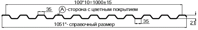 Фото: Профнастил С21 х 1000 - A (MattMP-20-7024-0.5) в Одинцово