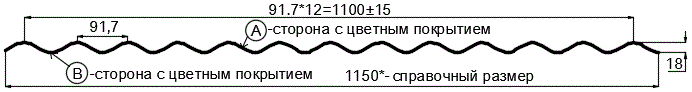 Фото: Профнастил МП18 х 1100 - A (ECOSTEEL_MA_Д-12-Античный Дуб-0.45) в Одинцово