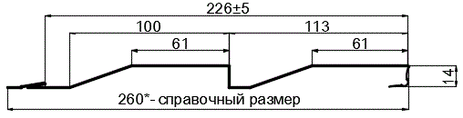 Фото: Сайдинг МП СК-14х226 (Steelmatt-20-7024-0.4±0.08мм) в Одинцово