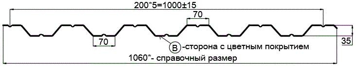 Фото: Профнастил НС35 х 1000 - B (VikingMP E-20-6005-0.5) в Одинцово