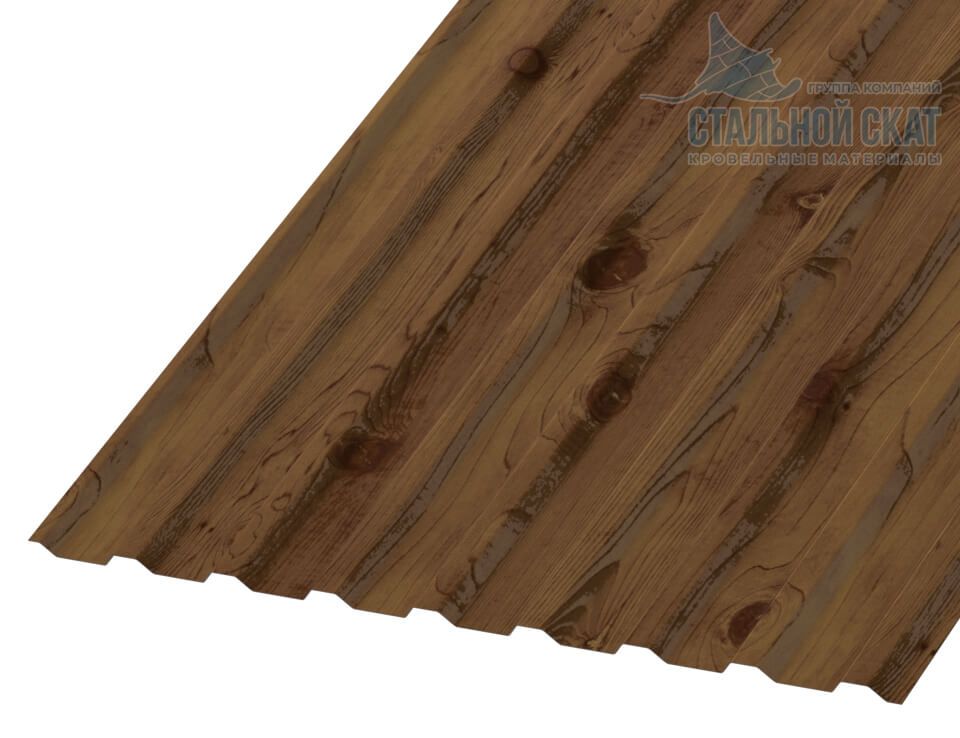 Профнастил МП20 х 1100 - B (ECOSTEEL_T-12-Дуб-0.45)